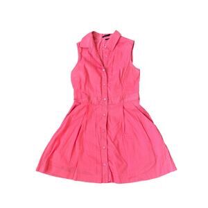 Theory Cotton Mini Shirtdress Pink